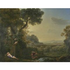 Landscape with Narcissus and Echo Painting Reproduction