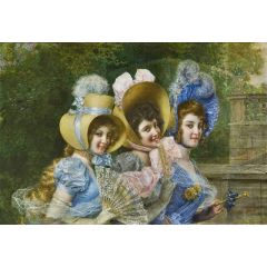 Three Elegant Ladies Painting Reproduction