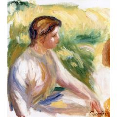Seated Woman Painting Reproduction