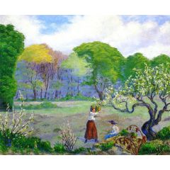 Picking Flowers Painting Reproduction