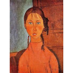 Girl with Pigtails Painting Reproduction