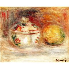 Study: Sugar Bowl and Lemon Painting Reproduction