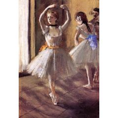 Two Dancers in the Studio, also known as Dance School Painting Reproduction