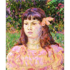 The Pink Ribbon, also known as Portrait of Sylvie Lacombe Painting Reproduction