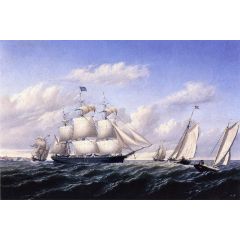 Whaleship ’Speedwell of Fairhaven, Outward Bound off Gay Head Painting Reproduction