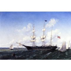 Whaling Bark ’J. D. Thompson’ of New Bedford Painting Reproduction