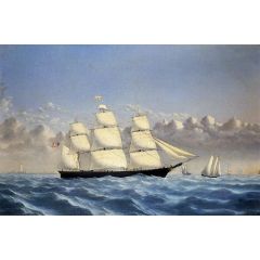 Clipper Ship ’Golden West’ of Boston, Outward Bound Painting Reproduction