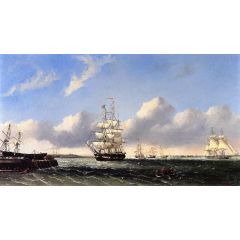 The Port of New Bedford from Crow Island Painting Reproduction