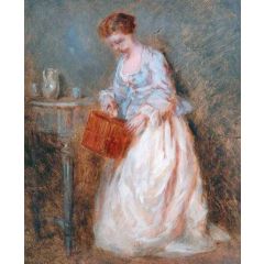 Girl Caging a Bird Painting Reproduction