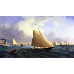 New York Yacht Club Regatta off New Bedford Painting Reproduction