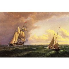 Whaler off the Vineyard, Outward Bound Painting Reproduction