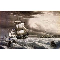 Breezy Day off a Headland Painting Reproduction