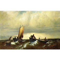 Fishing Boats on the Bay of Fundy Painting Reproduction