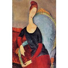 Portrait of Jeanne Hebuterne Seated in an Armchair Painting Reproduction