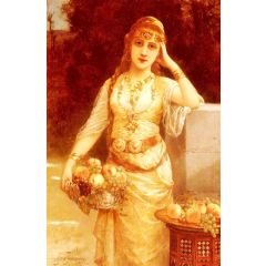 A Beauty with Fruit Painting Reproduction
