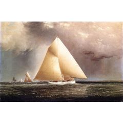 Gracie’, ’Vision’ and ’Cornelia’ rounding Sandy Hook in the New York Yacht Club Regatta of June 11, 1874 Painting Reproduction