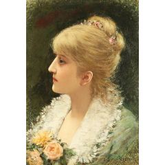 Portrait of a Young Woman Painting Reproduction