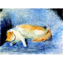 Sleeping Cat Painting Reproduction
