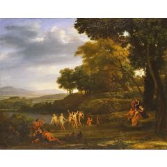 Landscape with Dancing Satyrs and Nymphs Painting Reproduction