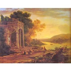 Landscape with a Temple of Bacchus Painting Reproduction