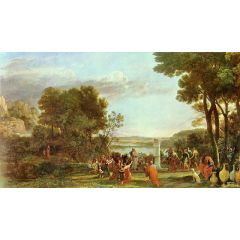 Landscape with the worship of the golden calf Painting Reproduction