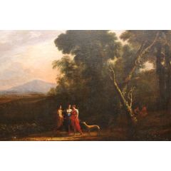 Roman Ideal Landscape with Cephalus, Procris, and Diana Painting Reproduction