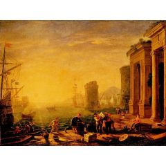 Morning in the Harbour Painting Reproduction