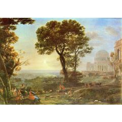 View of Delphi with a sacrificial procession Painting Reproduction