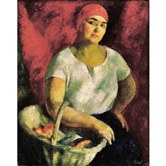 Portrait of Ilona Dajbukat Painting Reproduction