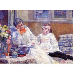 Madame Theo van Rysselberghe and Her Daughter Painting Reproduction