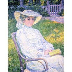 Madame Theo van Rysselberghe in the Garden Painting Reproduction