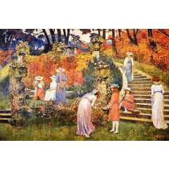 The Garden of Felicien Rops at Essone Painting Reproduction