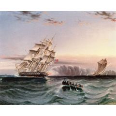 US Frigate and Privateer Painting Reproduction