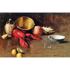 Still Life with Lemons and Lobster Painting Reproduction