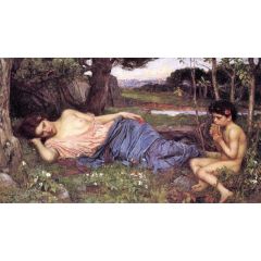 Listening to My Sweet Pipings Painting Reproduction