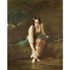 At the Pool Painting Reproduction