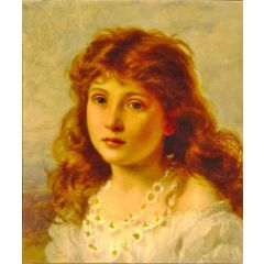 Young Girl Painting Reproduction