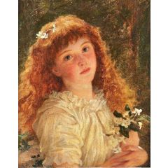 The young flower girl Painting Reproduction