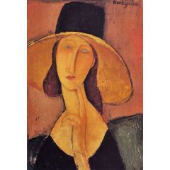 Jeanne Hebuterne in a Large Hat, also known as Portrait of Woman in Hat Painting Reproduction
