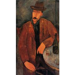 Man with a Glass of Wine Painting Reproduction
