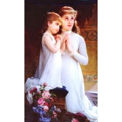 Two Girls Praying Painting Reproduction