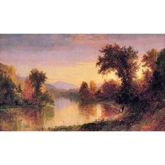 Autumn by the River Painting Reproduction