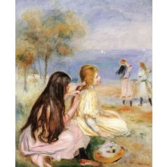 Children by the Sea Painting Reproduction