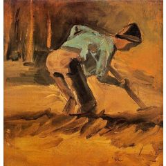 Man Digging Painting Reproduction