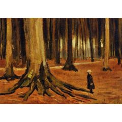 Girl in the Woods Painting Reproduction