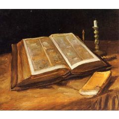 Still Life with Bible Painting Reproduction