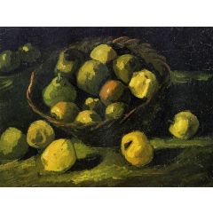 Still Life with Basket of Apples Painting Reproduction