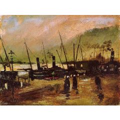 The De Ruijterkade in Amsterdam Painting Reproduction