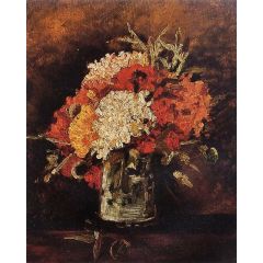 Vase with Carnations Painting Reproduction