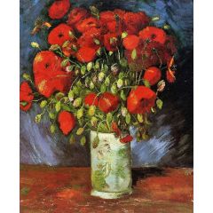 Vase with Red Poppies Painting Reproduction